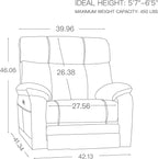 AEDI 450lbs Genuine Leather Power Recliner Chair for Big and Tall Adults Oversized Electric Reclining Sofa for Living Room,Extra Wide 27" Seat,USB Charging(Top Grain Leather,Dark Blue)
