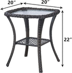 HUMMUH Outdoor Furniture Set 6 Pieces Patio Furniture Wicker Outdoor Sectional Sofa with Swivel Rocker Chairs,Side Table,Outdoor Ottomans for Patio