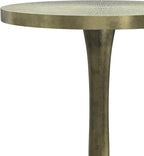 SIMPLIHOME Amalie Metal Side Table in Green Patina, 16-inch Round, 23.5-inch Tall, Vintage-Inspired Cast Aluminum Accent Table for Living Room
