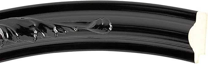 OVALCREST Oval Beveled Wall Mirror for Home Decor - Florence Style - Gloss Black - 34" x 24"