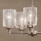 Kichler Winslow 19.75" Chandelier in Brushed Nickel, 5-Light Chandelier for Dining Room, Living Room, or Bedroom, Clear Seeded Glass, (19.75" W x 16" H), 44030NI