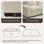 PARKOL 99" L-Shaped Sectional Couch with Storage, Sofa with Reversible Chaise, USB Type-C Charging, Chenille Fabric, Removable Cushion Covers, for Small Space, Apartment, Living Room, Beige