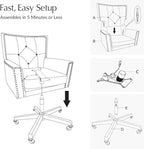 HULALA HOME Modern Home Office Chair with Tilt Lock & Metal Base, Desk Chair with 360° Swivel & Tilt Function, Height Adjustable, Wide Seat Computer Task Chair with Wheels & Padded Cushion, Camel