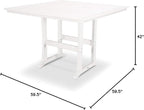 POLYWOOD® Nautical Trestle 59" Bar Table in White
