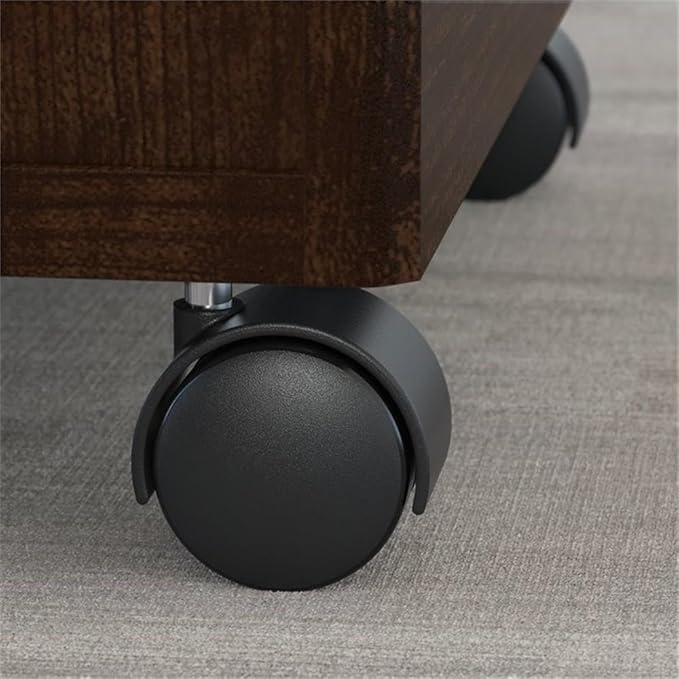 Pemberly Row U-Shaped Desk with Mobile File in Mocha Cherry - Engineered Wood