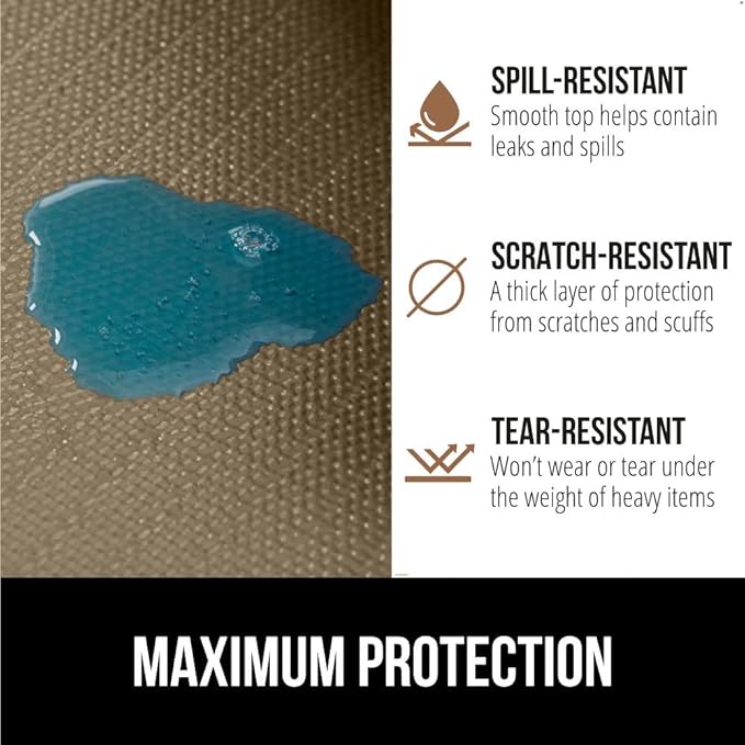 GORILLA GRIP Slip Resistant Drawer and Shelf Liner 2 Pack, Non Adhesive Water Resistant, Easy Clean and Trim, Smooth Surface Liners for Kitchen Cabinet, Shelves, Drawers, Pantry, 12 in x 10 FT, Beige
