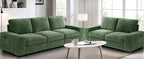 TEKAMON 73" Modular Sofa Couch with Seat Storage, Comfy 2-Seater Chenille Fabric Loveseat Sofa for Living Room, Office, Apartment W/Deep Seat, Wide Armrest, USB Charing Removable Cover(Green)