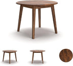 Signature Design by Ashley Berringer Dining Room Round Drop Leaf Table, Rustic Design, Seats 4, Hinged Extension Leaves, Small Space Solution, 42" W x 42" D x 30.63" H, Rustic Brown