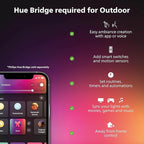 Philips Hue Festavia Globe Outdoor String Lights, White & Color Ambiance, 22ft,8 Bulbs, Dimmable, Control with Hue App or Voice, Bridge Required