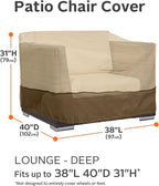 Classic Accessories Veranda Water-Resistant 38 Inch Deep Seated Patio Lounge Chair Cover, 2-Pack, Patio Furniture Covers