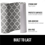 GORILLA GRIP DripGuard Shelf Liner, Non Adhesive Drawer and Kitchen Cabinet Protector, 24x240 Inch, Slip Resistant BPA Free Smooth Surface Plastic Liners for Cabinets, Bathrooms, Closets, White Gray