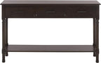 SAFAVIEH Home Collection - Peyton Dark Chocolate Console Table with 3 Drawers and 1 Shelf, Farmhouse Accent Entryway Table (CNS5705E)