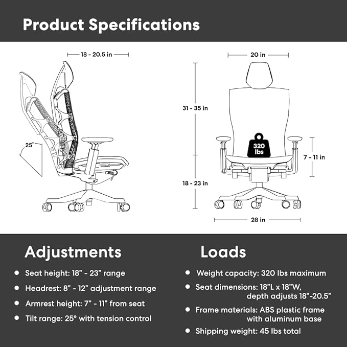 AUTONOMOUS ErgoChair Ultra 2 Ergonomic Office Chair Mesh Black Adjustable Lumbar Support, Rolling Swivel - Home office Desk Chairs with Headrest & Arms - Ergonomic Desk Chair Comfy for Gaming & Office