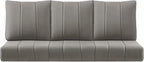 Luxury 24x24x6 Inch Kitty Patio Chair Cushions Set of 3 - Memory Foam Deep Seat Water-Resistant Patio Cushion for Dining Rocking Swivel Chairs Loveseat 3-Seater Sectional Sofa - Grey