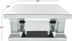 Deco 79 Wood Mirrored Coffee Table with Crystal Embellishments, 39" x 39" x 18", Silver