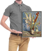 Wieco Art Framed Wall Art Vase with Gladioli and China Asters by Van Gogh Modern Floral Canvas Prints Artwork Abstract Flowers Pictures on Canvas for Living Room Home Decorations