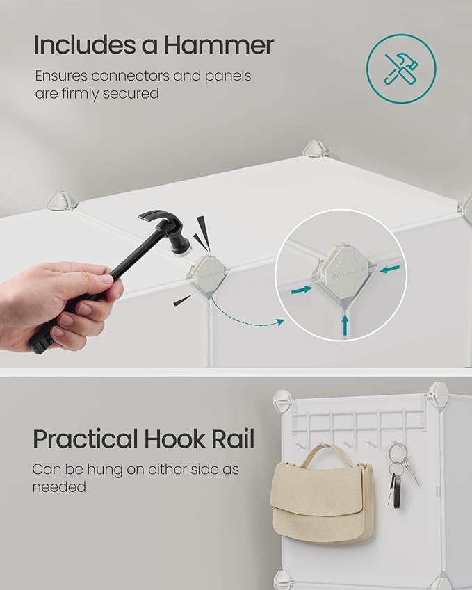 SONGMICS Shoe Rack Organizer, 8-Tier Shoe Storage Cabinet for Closet and Entryway, Holds 32 Pairs of Shoes, Adjustable, Cloud White ULPC034W03