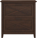 Bush Furniture Key West 2 Drawer Lateral File Cabinet in Bing Cherry, Document Storage for Home Office, Accent Chest with Drawers