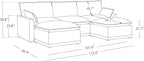 CHITA 113" Oversized Cloud Couch, Modern Modular Sectional Sofa Set for Living Room, 5 Seater U Shaped Sectional Couch, Cream