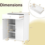 Tangkula Bathroom Storage Cabinet, Freestanding Floor Organizer w/ 2 Doors, 1 Drawer & 1 Adjustable Shelf, Modern Home Bathroom Furniture for Living Room Entryway Kitchen (Cabinet & Drawer, White)