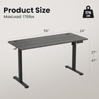 Casaphoria 55 x 24 inches Electric Standing Desk, Sit to Stand Desk with Memory Height Adjustment, Home Office Computer Desk for Writing and Games, Grey