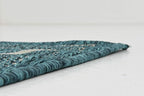 Unique Loom Outdoor Border Collection Area Rug - Soft Border (2'x 6' 1" Runner, Teal/ Ivory)
