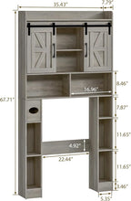 Farmhouse Storage Cabinet Over Toilet with Sliding Doors，Over The Toilet Storage Cabinet, Home Space-Saving Toilet Rack, for Bathroom, Restroom, Laundry