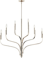 KICHLER Livadia 6-Light Chandelier, Soft Modern-Light in Polished Nickel, for Foyer, Great Room, or Vaulted Dining or Bedroom (33" x 36.25"), 52673PN