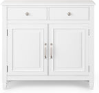 SIMPLIHOME Connaught 40-inch Wide Solid Wood Storage Cabinet in White for Entryway, Living Room, Organizer for Hats, Gloves, Shoes, Keys, Slim Design, Traditional Style