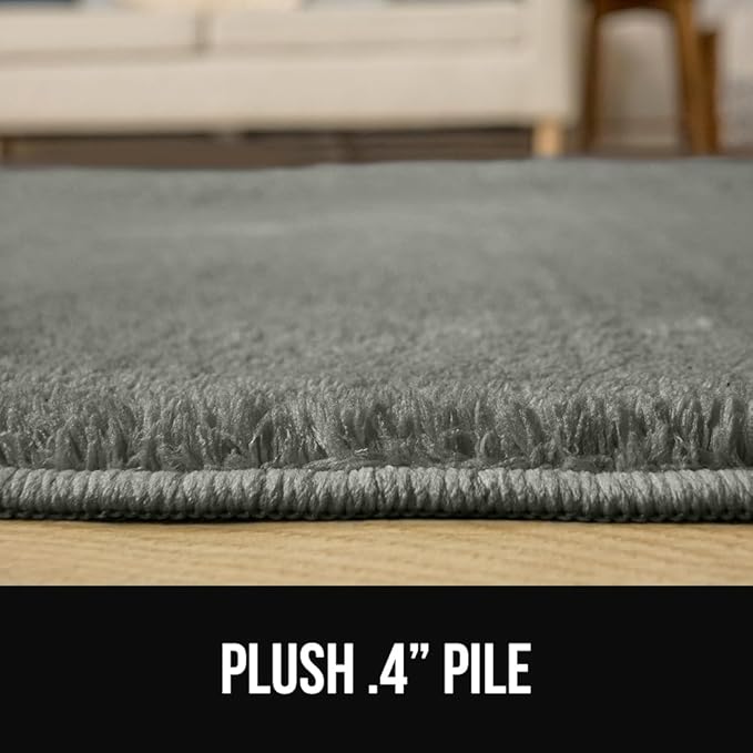 GORILLA GRIP Slip Resistant Soft Washable Stain Resistant Area Rug, Plush Thick Carpet for Nursery, Bedroom, Living Room, Non-Shedding Floor Rugs, Kid and Pet Friendly, Baby Home Decor, 2x3, Gray