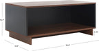 SAFAVIEH Merrick TV Stand for up to 45" Flatscreen – Walnut & Black, Open Shelf for Small Spaces & Apartments, Entertainment Media Console (MED9302A)
