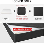 Easy-Going Waterproof Patio Cushion Covers ONLY Cover 27x25x5 inch 2 Pack Replacement Non-Slip Outdoor Seat Cushion Slipcover with Zipper. Black