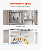 VEVOR Shelf Pilaster, 39-inch 10 Pack, Upright Wall Shelving System, Heavy Duty Support System Single Slot Shelf Rails, 40 Screws Included, Suitable for Cabinet Closet Organization Storage, Silver