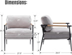 LukeAlon Mid-Century Chenille Accent Chair, Ultra Soft Living Room Chair with Metal Legs Modern Armchair Lounge Chair Upholstered Comfy Leisure Chair for Bedroom Reception Area Reading Room, Grey