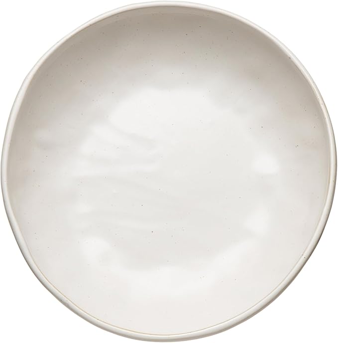 Creative Co-Op Stoneware Bowl w Reactive Glaze, White