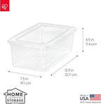 IRIS USA 20-Pack Storage Bins with Lids, 6 Quart, Shoe Boxes Clear Stackable Containers Organize Shoes Closet Shelves, Classroom Organization Teacher Tools, Game Storage - BPA-Free Plastic