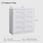Buffet Cabinet with Storage, Arc Accent Sideboard with 2 Doors and Adjustable Shelves, Large Console Table for Dining Room, Kitchen, Living Room, White