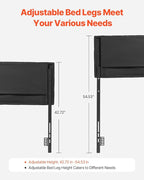 VEVOR Headboard, Queen Size Headboard with Adjustable Height, Comfortable Diamond Tufted for Queen Size Bed, W62.2 x H(42.72-54.53) x D2.76 in, Ideal for Bedroom, Hotel, Homestay, Dormitory, Black