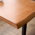 Stylish Solid Wood Office Desk with Sturdy Metal Base - Durable Multi-Size Executive Computer & Dining Table - Perfect for Home Office & Work Environments (Brown, 47in)