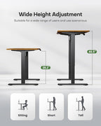 Marsail Electric Standing Desk – 48×24 Inch Adjustable Height Desk for Home & Office, Equipped with 4 Memory Presets, Headphone Hook & Cable Organizer, Rustic Brown Finish