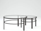 Henn&Hart Round Nested Coffee Table in Blackened Bronze, Coffee Table coffee tables for living room, studio apartment essentials, 36" Wide