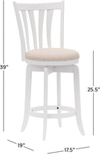 Hillsdale 25.5" Savana Wood Swivel Counter Height Stool, White