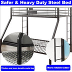 DOONREXS Upgraded Twin XL Over Queen Bunk Bed, Heavy Duty Strong Steel with Ladders and Guard Rail
