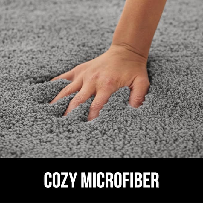 GORILLA GRIP Bathroom Rugs, 30x20, Ultra Soft Absorbent Mat, Thick Plush Bath Rug, Machine Washable, Microfiber Quick Dry, Mats for Shower, Bathtub and Floor, Home Decor Accessories, Gray