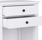 SIMPLIHOME Carlton Bedside Table - 24 inch Wide Solid Wood Nightstand Table in White, Transitional Bedroom Side or End Table with 2 Drawers, Open Storage Shelf and Bronze Hardware