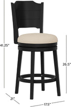 Hillsdale Clarion Wood Counter Height Swivel Stool, Black