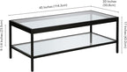 Henn&Hart 45" Wide Rectangular Rectangular Coffee Table in Blackened Bronze, Modern Rectangular Coffee Tables for living room, studio apartment essentials