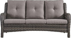 HUMMUH Patio Furniture 6 Pieces Outdoor Furniture Set Wicker Outdoor Sectional Sofa with Swivel Rocking Chairs,Patio Ottomans,Patio Coffee Table