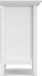 SIMPLIHOME Amherst Bedside Table - 24 inch Wide Solid Wood Nightstand Table in White, Transitional Bedroom Side or End Table with 2 Drawers, Open Storage Shelf and Bronze Hardware