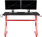 Flash Furniture Fisher Red Gaming Ergonomic Desk with Cup Holder and Headphone Hook